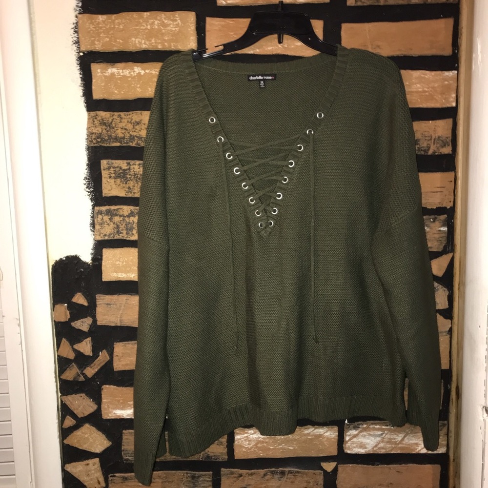 Olive Green Knitted Sweater